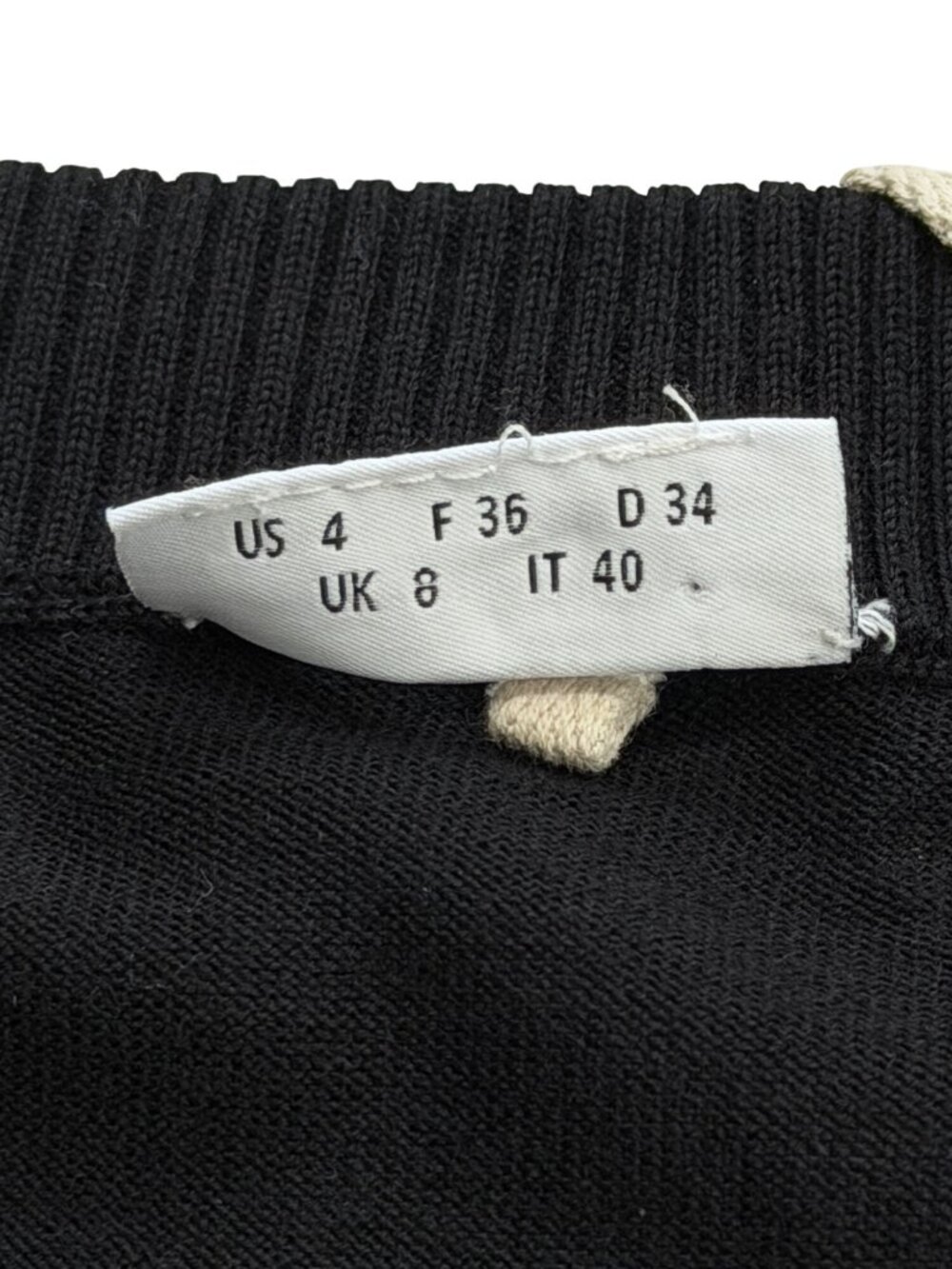 Akris Womens Size 4 Sweater Virgin Wool Black Beige-Stripe-Neckline Long Sleeves - Picture 7 of 8